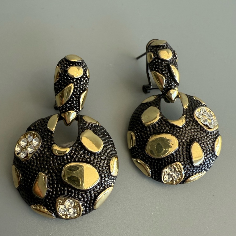 Modern black and gold earrings